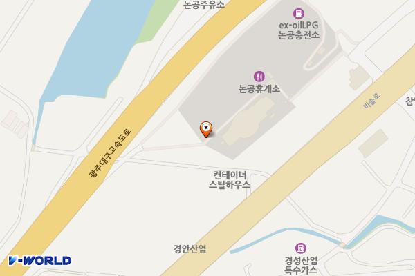 논공휴게소(대구방향) 위치 지도 — 대구광역시 달성군 논공읍 삼리리 538-2