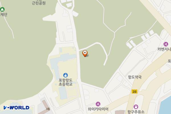 포항시오름공원주차장 위치 지도 — 경상북도 포항시 북구 학산동 171-1