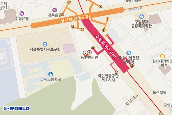 양재역 환승주차장 위치 지도 — 서울특별시 서초구 강남대로 221
