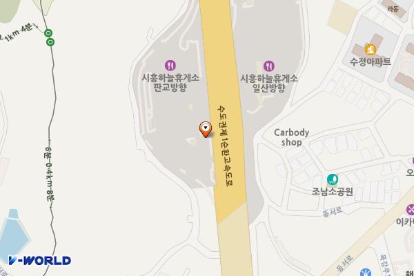 시흥하늘휴게소(판교방향 1층) 위치 지도 — 경기도 시흥시 조남동 193