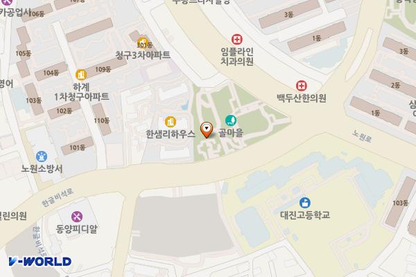 골마을 근린공원 공영주차장 위치 지도 — 서울특별시 노원구 한글비석로 107