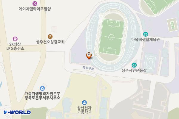 상주 시민운동장 내 주차장 위치 지도 — 경상북도 상주시 북상주로 24-7