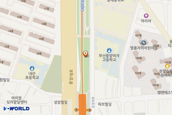 동래역 공영주차장 위치 지도 — 부산광역시 동래구 명륜동 549-3