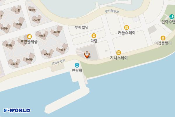 수변공원 위치 지도 — 부산광역시 수영구 민락수변로 95