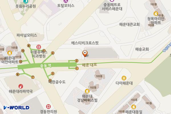 중동역 공영주차장 위치 지도 — 부산광역시 해운대구 해운대로 731