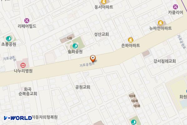 가로공원로 지하공영주차장 위치 지도 — 서울특별시 강서구 가로공원로 지하189
