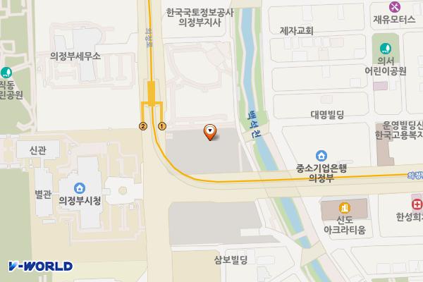 백석천 지하2 공영주차장 위치 지도 — 경기도 의정부시 시민로 19번길 13