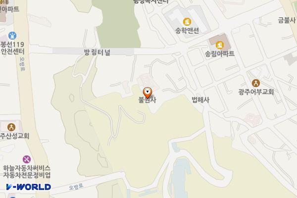 방림2동 아지트주차장 위치 지도 — 전남광주통합특별시 남구 치마봉2길 16