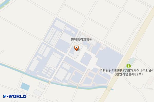 국립식량과학원 바이오에너지 위치 지도 — 전남광주통합특별시 무안군 청계면 무안로 199 (농촌진흥청국립식량과학원)