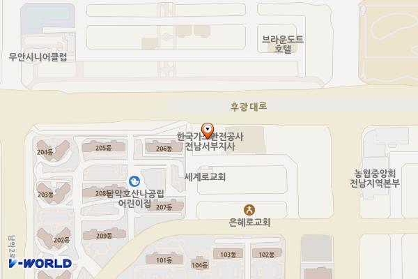 전남개발공사 위치 지도 — 전남광주통합특별시 무안군 삼향읍 후광대로 242