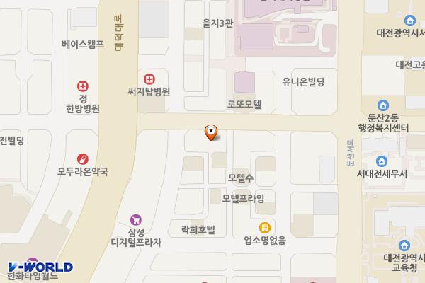 어반브릿지 위치 지도 — 대전광역시 서구 둔산로65번길 43