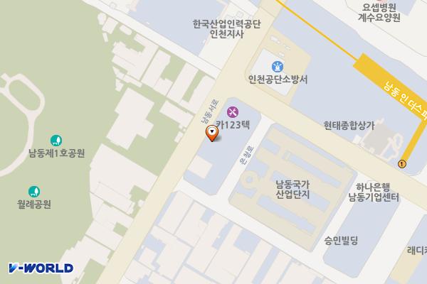 주식회사 오토테크 실내주차장 위치 지도 — 인천광역시 남동구 남동서로 198