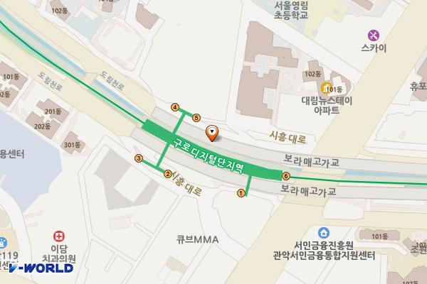 구로디지털단지역환승주차장 위치 지도 — 서울특별시 구로구 도림천로 477