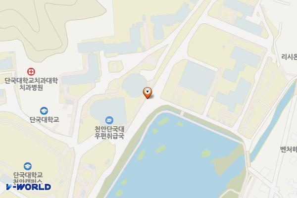 단국대학교 천안캠퍼스 학생회관 위치 지도 — 충청남도 천안시 동남구 단대로 119