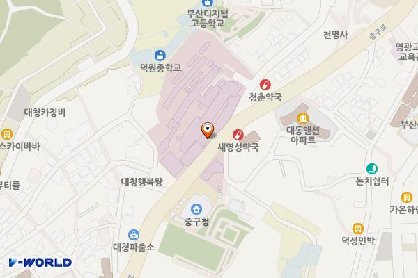 메리놀병원 직원주차장 위치 지도 — 부산광역시 중구 중구로 121