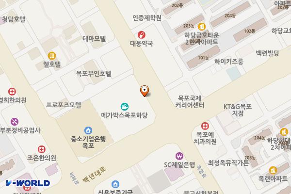 목포 포르모큐브 BF2 위치 지도 — 전남광주통합특별시 목포시 옥암로 95