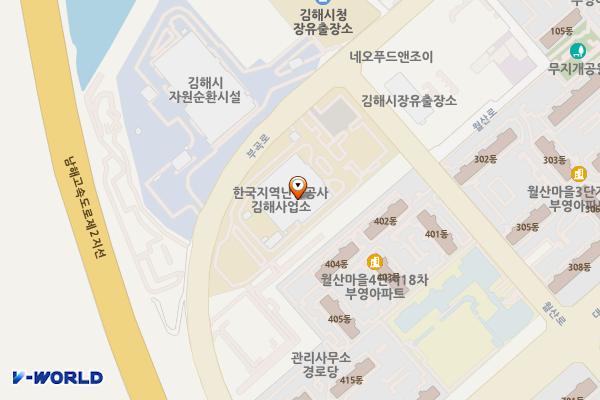 김해지사 한국지역난방공사 옆 공용주차장 위치 지도 — 경상남도 김해시 부곡로 44