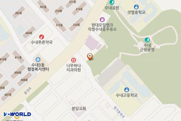 수내제2주차장 위치 지도 — 경기도 성남시 분당구 발이봉북로 7