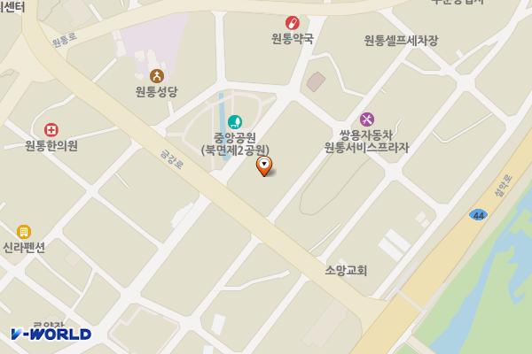 북면 제2공영주차장 위치 지도 — 강원특별자치도 인제군 북면 원통리 682-1