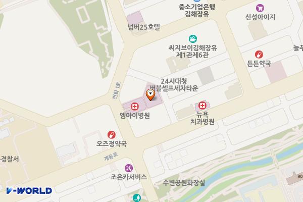 제이에이치(JH) 현관 입구 지상주차장 위치 지도 — 경상남도 김해시 번화1로44번길 6