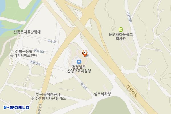 산청교육지원청 지상주차장 위치 지도 — 경상남도 산청군 산청읍 친환경로2720번길 10