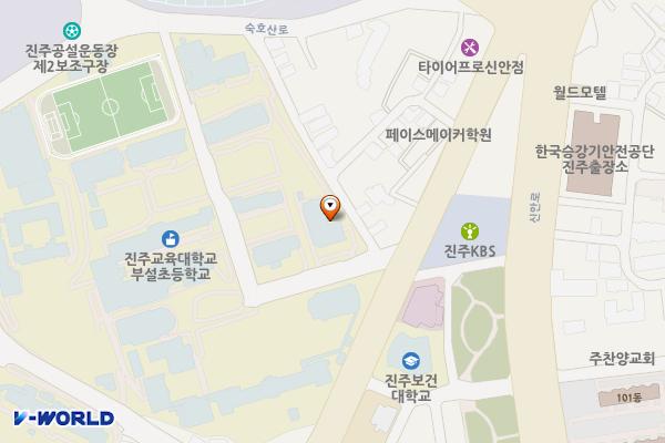 진주교육대학교 교사교육센터 옆 주차장 위치 지도 — 경상남도 진주시 진양호로369번길 3