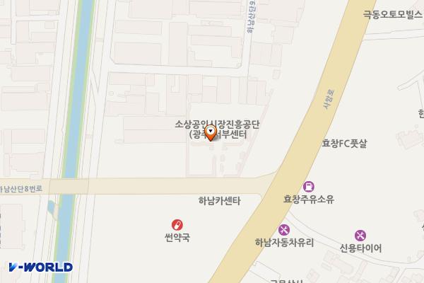 광주광역시 경제고용진흥원 B1 위치 지도 — 전남광주통합특별시 광산구 하남산단8번로 177