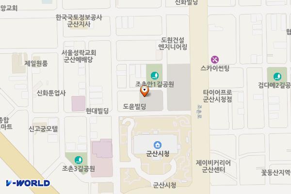 군산시청 인근 공영주차장 위치 지도 — 전북특별자치도 군산시 조촌동 868-2