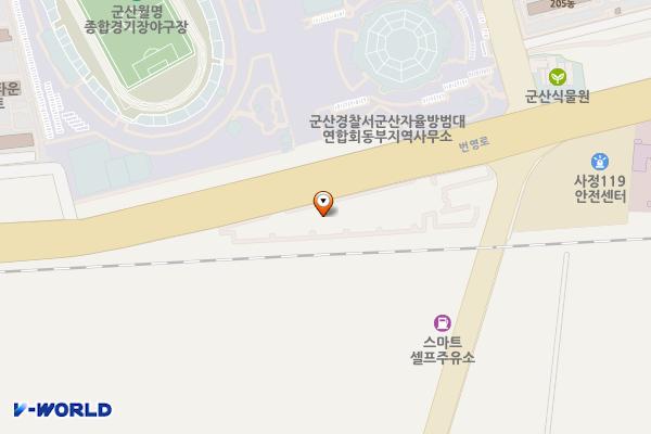 군산준법지원센터 옆 공영주차장 위치 지도 — 전북특별자치도 군산시 사정동 174