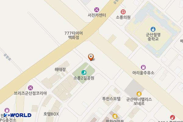 여관촌 인근 공영주차장 위치 지도 — 전북특별자치도 군산시 소룡동 1538-6