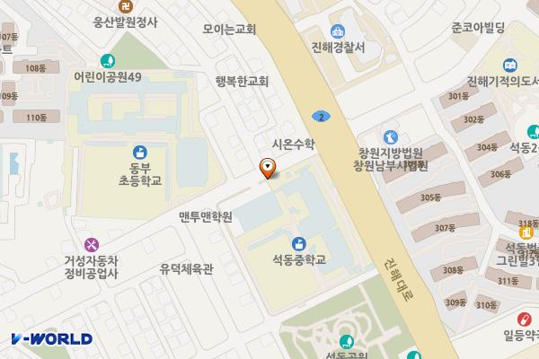 석동중학교 위치 지도 — 경상남도 창원시 진해구 석동로 40