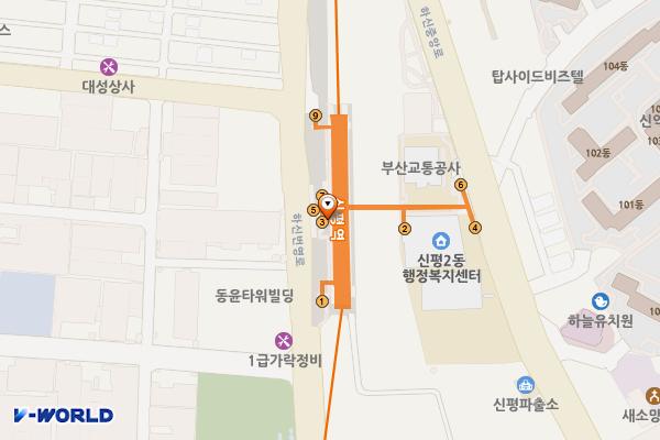 신평역 9번출구 위치 지도 — 부산광역시 사하구 하신번영로 140