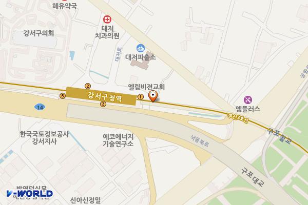 강서구청역 대형버스주차장 위치 지도 — 부산광역시 강서구 낙동북로 485