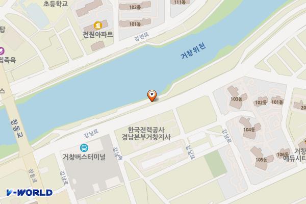대평리 도로변 주차장 위치 지도 — 경상남도 거창군 거창읍 강남로 208
