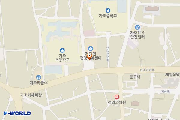 가조면행정복지센터 주차장 위치 지도 — 경상남도 거창군 가조면 장군봉1길 8