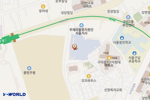 서울광진우체국 위치 지도 — 서울특별시 광진구 강변역로 2