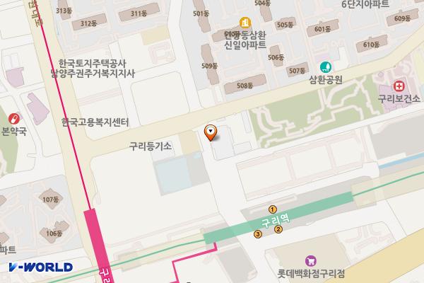 구리우체국 위치 지도 — 경기도 구리시 건원대로34번길 34
