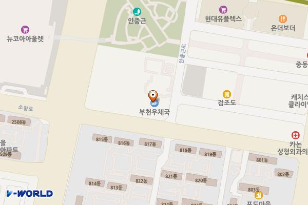 부천우체국 위치 지도 — 경기도 부천시 원미구 소향로 103