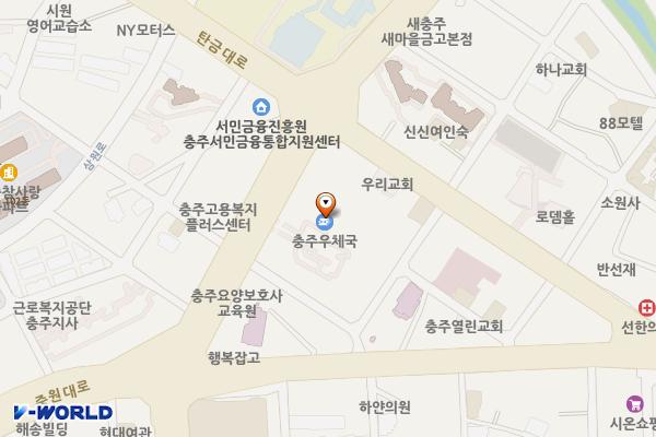 충주우체국 위치 지도 — 충청북도 충주시 국원대로 20