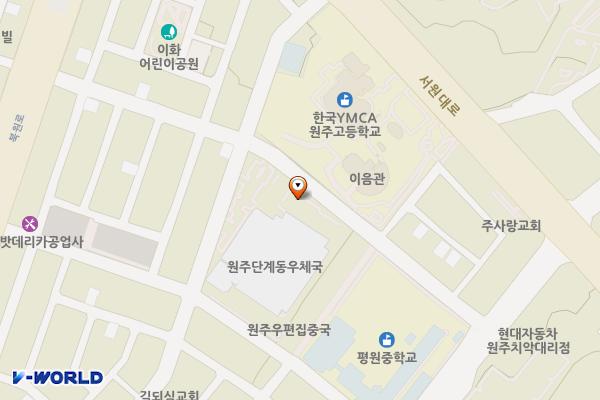 원주우편집중국_우체국 위치 지도 — 강원특별자치도 원주시 이화1길 27