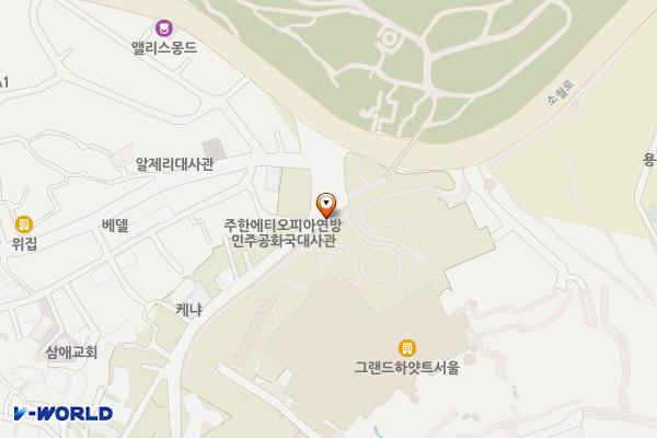 그랜드하얏트호텔 (급) 위치 지도 — 서울특별시 용산구 소월로 322