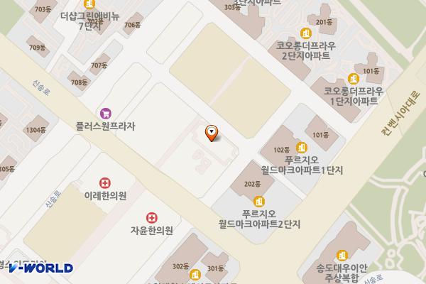 제9공영주차장 (급) 위치 지도 — 인천광역시 연수구 송도동 20-19