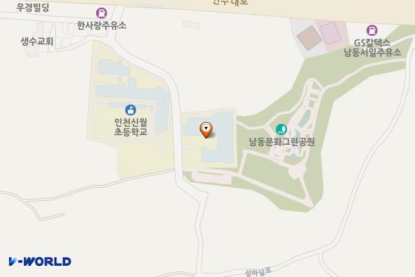 인천광역시 미추홀도서관 (급) 위치 지도 — 인천광역시 남동구 인주대로776번길 53