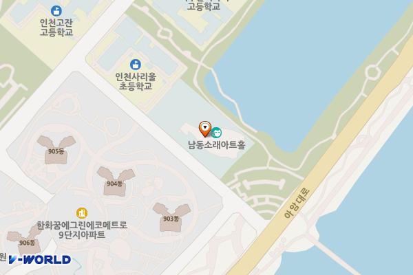 소래아트홀 (급) 위치 지도 — 인천광역시 남동구 아암대로1437번길 32