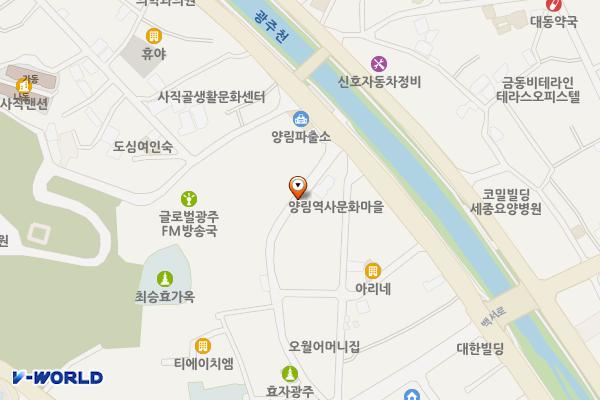 양림역사문화마을제1공영주차장 (급) 위치 지도 — 전남광주통합특별시 남구 서서평길 7