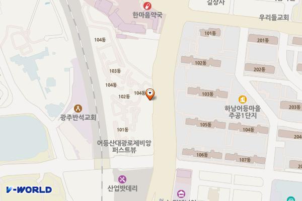광주여대 A 공영주차장 (급) 위치 지도 — 전남광주통합특별시 광산구 용아로 245