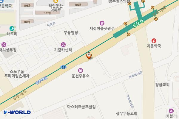 상무역 환승주차장 (급) 위치 지도 — 전남광주통합특별시 서구 상무대로 760
