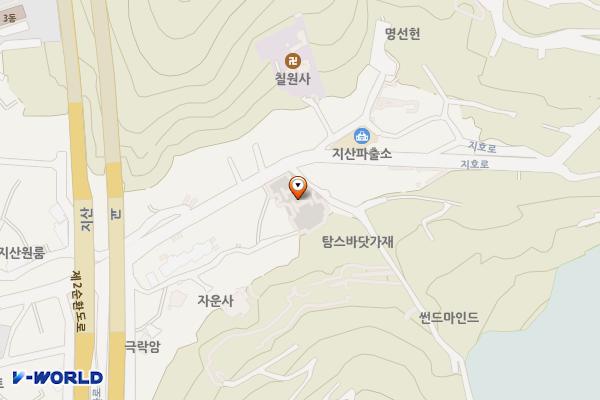 지산유원지 공영주차장 (급) 위치 지도 — 전남광주통합특별시 동구 지산동 105