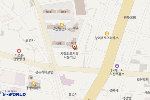 지산휴먼시아 앞 공영주차장 (급) 위치 지도 — 전남광주통합특별시 동구 지산동 672