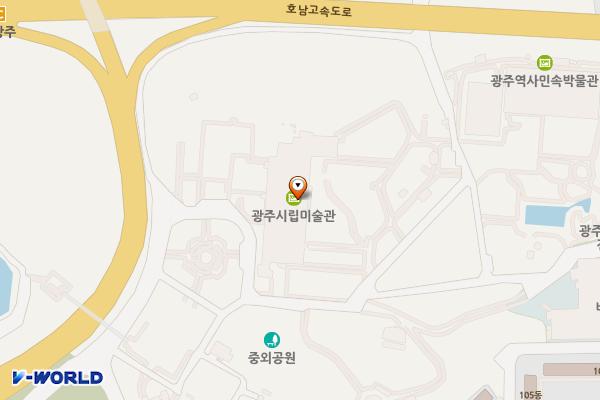 광주시립미술관 (급) 위치 지도 — 전남광주통합특별시 북구 하서로 52